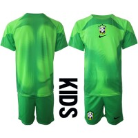 Dječji Nogometni Dres Brazil Golmanski Gostujuci SP 2022 Kratak Rukav (+ Kratke hlače)